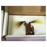 2 - Collectible Fred Arbogast Messinger Bucktail Frogs in Box