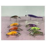 Lot of 8 Rebel Blackstar Fishing Lures