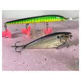 Lot of 5 Large Fishing Lures - some say Bagley on them