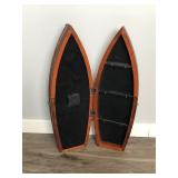 Wall Hanging Battery Operated Wooden Ship Clock that Opens up for Hanging Keys