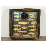 Epoxied Wooden Clock Frame with Fish Species on the Front  - No clock components