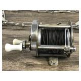 Lot of 10 Metal Fish Stringers & 1 Pflueger Akron No. 1894 Fishing Reel