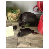 Vintage Hats with Box & Receipt and Mannequin Head with Wig & Vintage Carrying Case