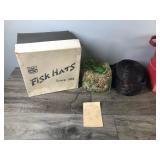 Vintage Hats with Box & Receipt and Mannequin Head with Wig & Vintage Carrying Case