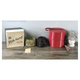 Vintage Hats with Box & Receipt and Mannequin Head with Wig & Vintage Carrying Case