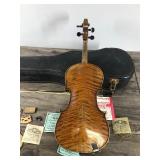 Vintage Violin with Case, Bow, Accessories & Instructions on How to Tune Violin