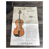 Vintage Violin with Case, Bow, Accessories & Instructions on How to Tune Violin