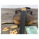 Vintage Violin with Case, Bow, Accessories & Instructions on How to Tune Violin