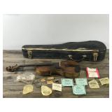 Vintage Violin with Case, Bow, Accessories & Instructions on How to Tune Violin