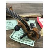 Vintage Violin with Case, Bow, Accessories & Instructions on How to Tune Violin