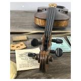 Vintage Violin with Case, Bow, Accessories & Instructions on How to Tune Violin