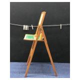 Vintage green slate folding chalkboard desk, 1978 Texas Little Professor calculator - Works, metal desk bell - works