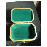 1960s - 1970s wooden octagon purse with metal handle