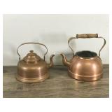 2 - Vintage Copper Tea Kettles