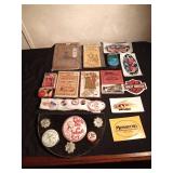 Lot of vintage advertising, pins and more