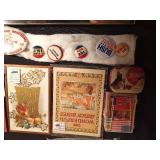 Lot of vintage advertising, pins and more