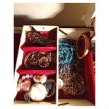 Vintage jewelry box full of jewelry