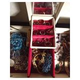 Vintage jewelry box full of jewelry