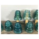 Lot of 10 Vintage Glass Insulators