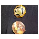 Vintage powder compacts and vintage perfume bottles and jar