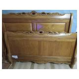 Beautiful solid wood Queen size bed frame with free mattress and box spring