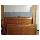 Beautiful solid wood Queen size bed frame with free mattress and box spring