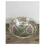 Vintage A.C.F. Hong Kong Bowl with Flower and Bird Design