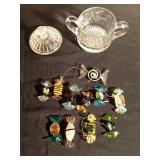 Sugar bowl of vintage glass candy
