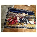 Bull fighting tapestry