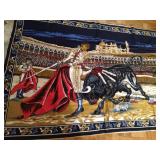 Bull fighting tapestry
