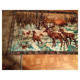 Large vintage tapestry of lot of deers