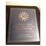 1999-2008 United State coin collecting map with 48 Quarters of the states