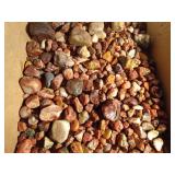 Flat of agates and more (some as big as 2 inches and 1 polished one 3 1/4 inches