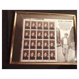 Framed James Dean stamp set