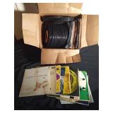 Box of vinyl 45 records - Some in cardboard sleeves