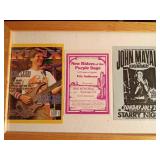 Framed concert poster flyers of Grateful Dead tribute issue, Purple Sage war memorial, John Mayall, Black Crowes, Indigenous, Train, Edge Fest
