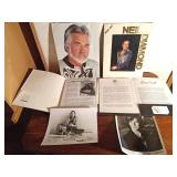 Kenny Rogers 10th Anniversary picture book, Neil Diamon 1987 tour book, Songwriter Ellis Paul story and1995 photo, Story and 1992 photo of Rodney Crowell