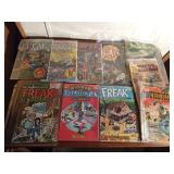 6 Freak brother comic books, 2 Billy The Kid 12cent comic books and Gene Autry 10 cent comic books