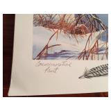 Ken Zylla Commemorative North American Game Bird Series of signed prints and a block of 4 collector stamps of Zylla