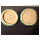 Pair of Roseville Clematis candle holders #1158