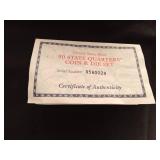 50 State Quarters coin and die set with certificate of authenticity