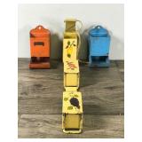 Vintage Match Box Holder & Metal Hanging 3 Tier Utensil Holder