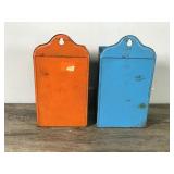 Vintage Match Box Holder & Metal Hanging 3 Tier Utensil Holder