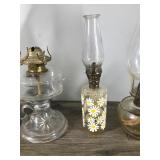 Lot of 4 Vintage oil Lamps - One Glows Green when Hit with a Black Light