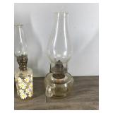 Lot of 4 Vintage oil Lamps - One Glows Green when Hit with a Black Light