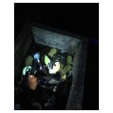 Lot of Vintage Hardware - Glass Door Knobs - Casters - Lock with Skeleton Key and More