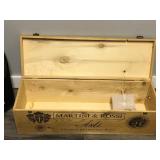 MILLENIUM MARTINI & ROSSI GIANT CHAMPAGNE BOTTLE EMPTY  WITH WOOD SHIPPING BOX - 22.5” Tall