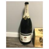 MILLENIUM MARTINI & ROSSI GIANT CHAMPAGNE BOTTLE EMPTY  WITH WOOD SHIPPING BOX - 22.5” Tall