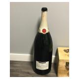 MILLENIUM MARTINI & ROSSI GIANT CHAMPAGNE BOTTLE EMPTY  WITH WOOD SHIPPING BOX - 22.5” Tall