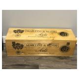 MILLENIUM MARTINI & ROSSI GIANT CHAMPAGNE BOTTLE EMPTY  WITH WOOD SHIPPING BOX - 22.5” Tall